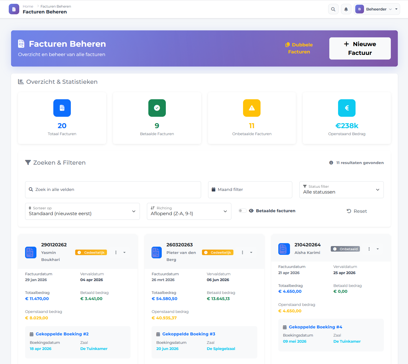 Venuviax Facturenbeheer